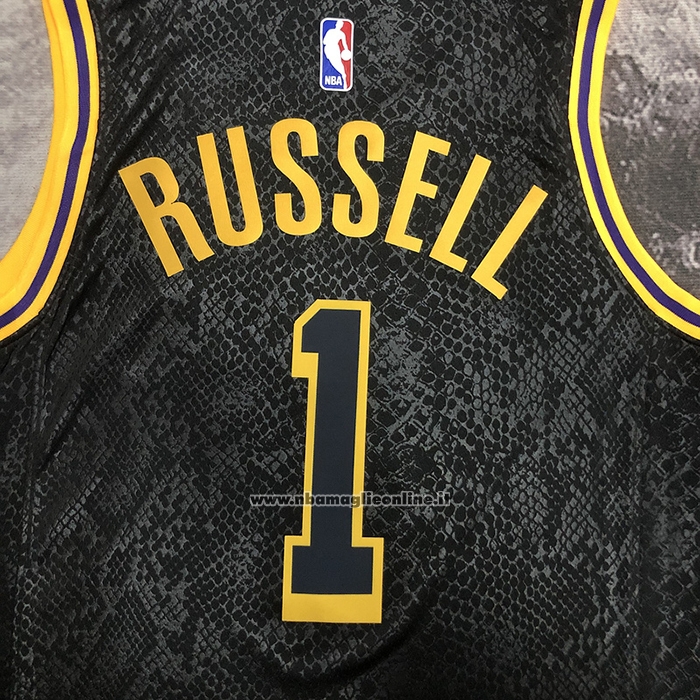 Maglia Los Angeles Lakers D'angelo Russell #1 Mamba 2021-22 Nero